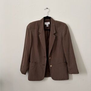 Vintage Talbots Silk Brown Blazer